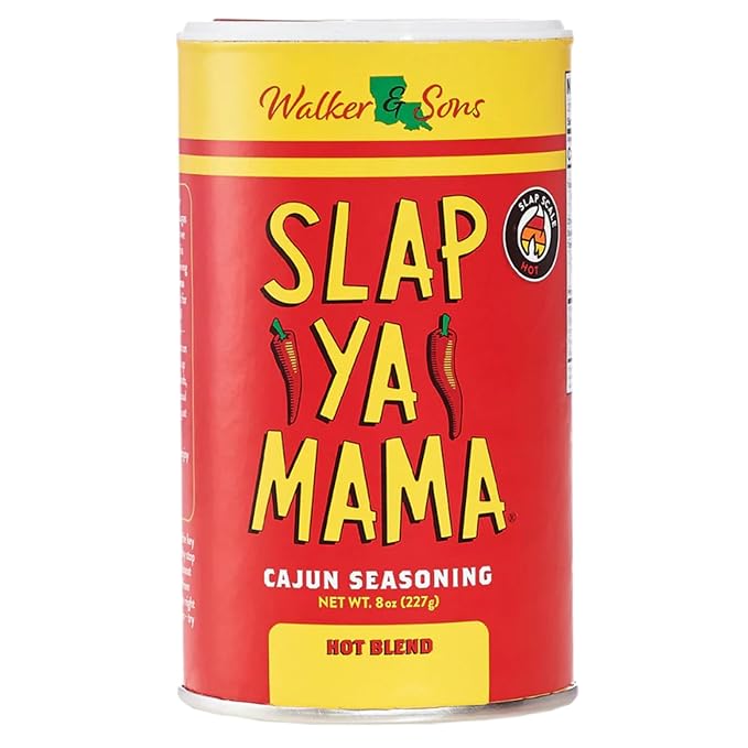 Slap Ya Mama Cajun Seasoning from Louisiana, Hot Blend, No MSG and Kosher, 8 Ounce Can