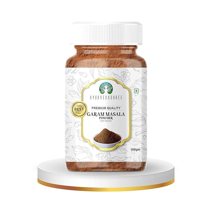 AYURVEDASHREE Garam Masala Powder (Indian 11-Spice Blend) 100gm PET Jar | All Natural | Salt-Free | Vegan | No Colors | NON-GMO| Indian Origin