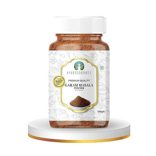 AYURVEDASHREE Garam Masala Powder (Indian 11-Spice Blend) 100gm PET Jar | All Natural | Salt-Free | Vegan | No Colors | NON-GMO| Indian Origin