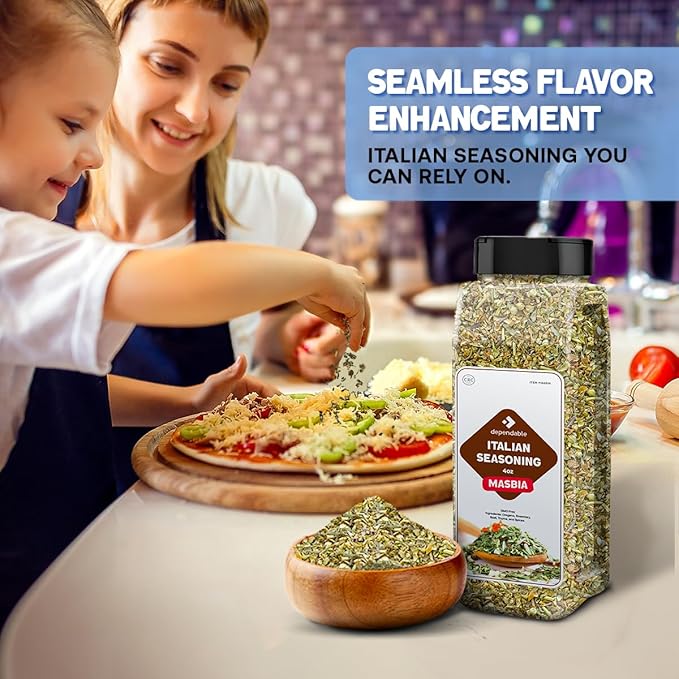 Dependable Food Italian Seasoning - 4 oz. Resealable Pouch - Non-GMO, Natural, No Additives, No Salt, Allergen-Free, Kosher