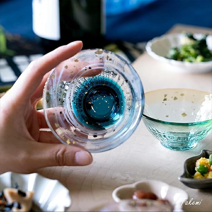 Japanese Handcrafted Sake Cups – Exquisite Artisan Glassware for Cold Sake & Shochu, Elegant Drinkware for Any Occasion, Made in Japan (Moonlight and Early summer, Sake Glass (2.5 fl oz))
