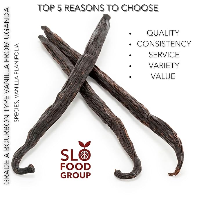 Slofoodgroup Gourmet Vanilla Beans 1 Pound Grade A Bourbon Variety Vanilla Pods from Uganda, Vanilla Beans For Cooking, Baking and Homemad...