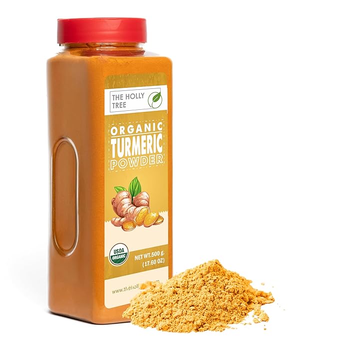 Organic Turmeric Powder 17.60 oz ??Turmeric Powder Organic for Cooking, Drinks & Skin ??USDA Certified, Ground Turmeric Spice, Gluten Free ??The Holly Tree