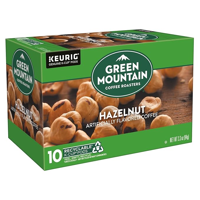 Green Mountain Coffee Roasters Hazelnut, Keurig Single Serve K-Cup Pods, Light Roast Coffee, 60 Count, (6 Packs of 10)