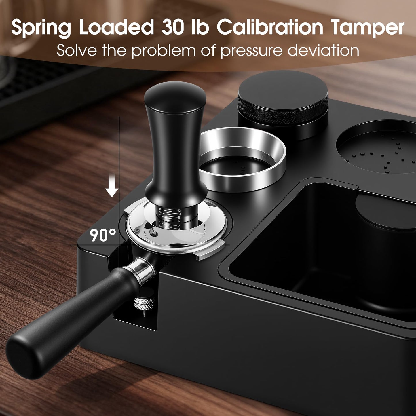 Reoszeank 54mm Espresso Accessories Kit, Tamping Station, Knock Box, Tamper