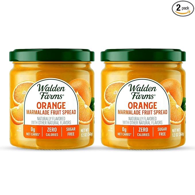 Walden Farms Orange Marmalade Fruit Spread ??Zero Calorie, Low Carb, Keto-Friendly, Vegan, Sugar-Free, Zesty Orange Citrus Flavor ??2-Pack, 12 oz Bottles