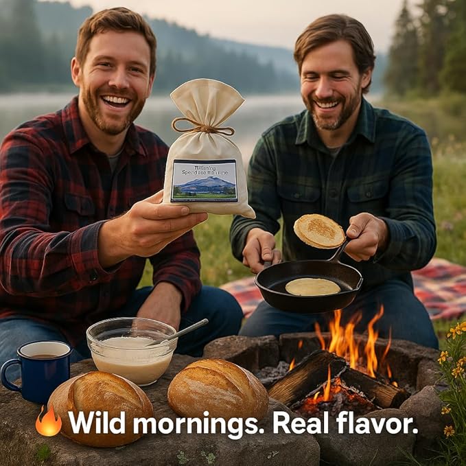 Bounty Foods Montana Sourdough Starter Set ??16 oz 3 Pack Artisan Bread Kit in Western-Style Burlap Bag ??Wild Yeast Culture for Real Rustic Sourdough ??Pioneer-Style Baking from the American West