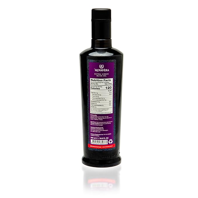 NVG NOVAVERA Memecik High Polyphenol Rich Olive Oil, Pungent Olive Oil With Green Almond Notes, Evoo World Ranking Top 5, Low Acidity, Early Harvest, Cold Pressed, 16.9 oz