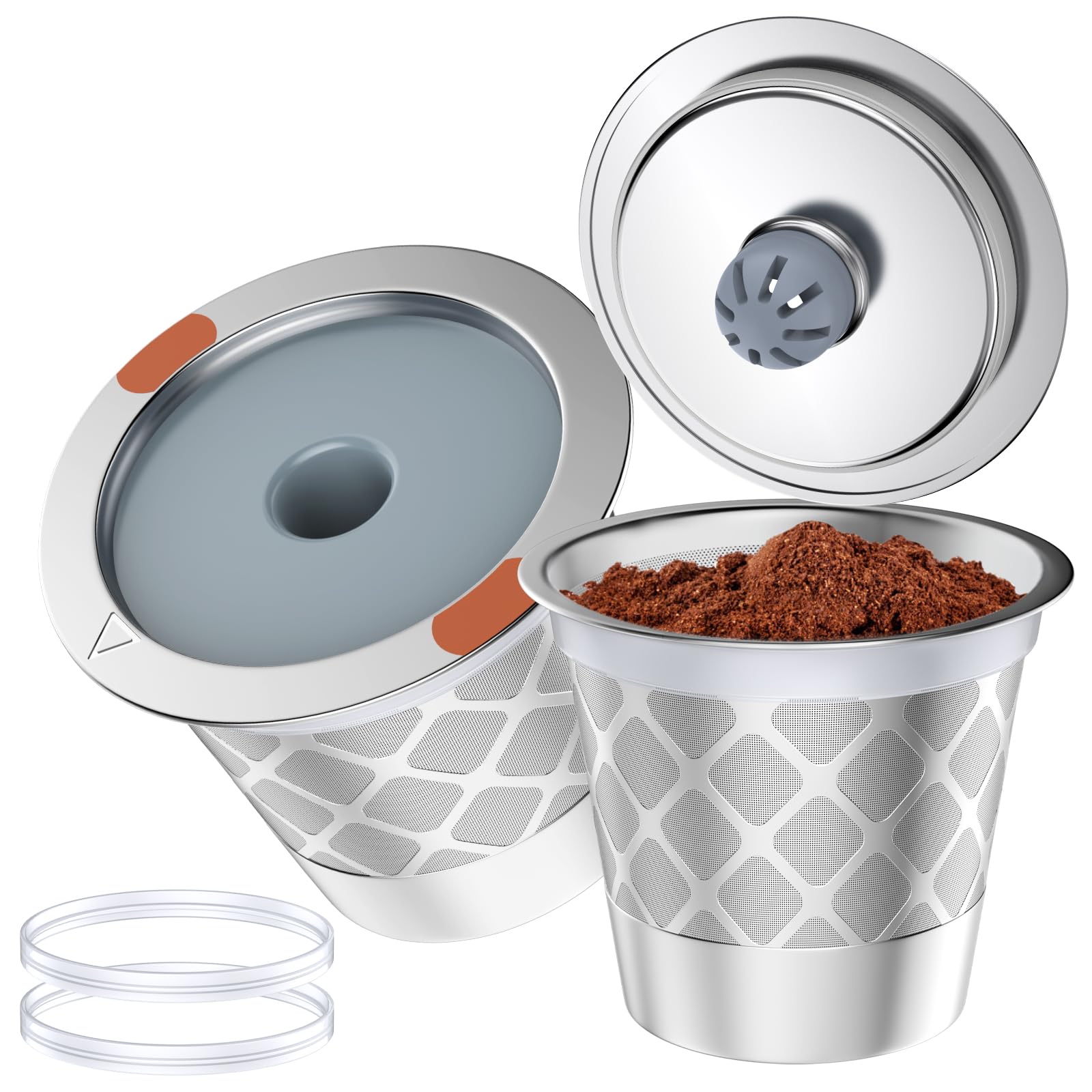 Reusable k Cup Coffee Filters,Universal stainless steel Refillable k Cups Filter Use for K 2.0 and