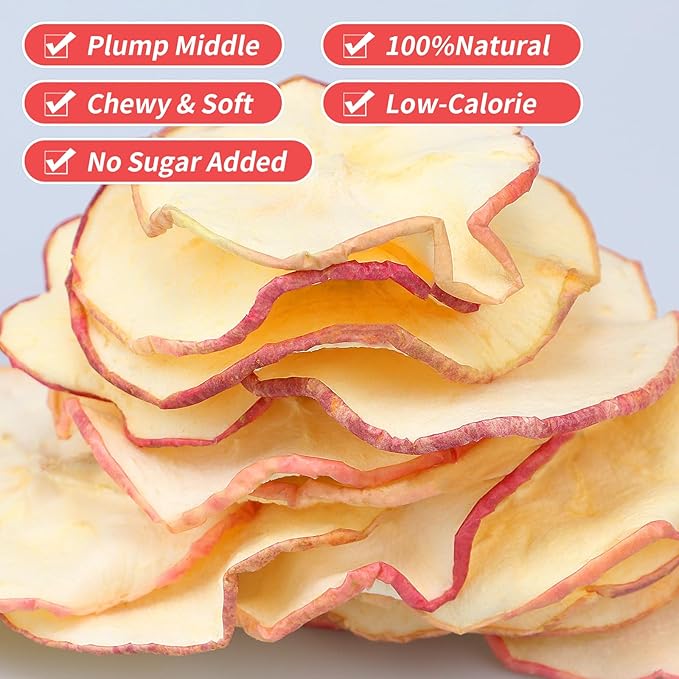 iGAOZM Dried Apple Slices,7.05oz/200g,No Sugar Added No Additives,Chewy & Soft,Dehydrated Apples for Cocktails Garnish,Healthy Snack,Crafts Potpourri,Bowl Fillers Decoration