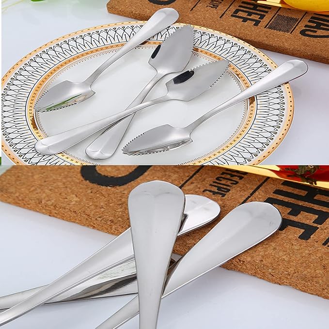 6-Piece set, stainless steel serrated grapefruit spoon, suitable for citrus fruits, kiwi, dragon fruit and other fruitsï¼? inches