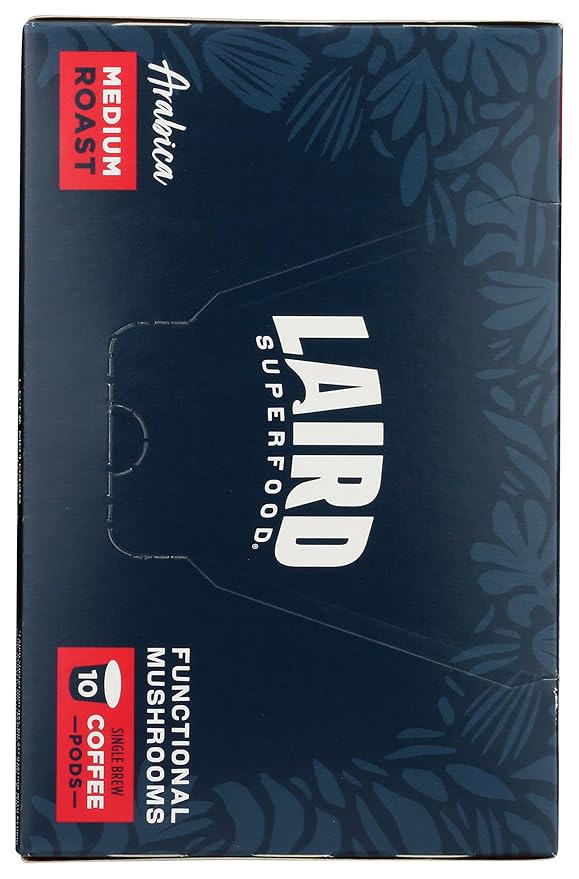Laird Superfood K-Cups with Functional Mushrooms ??Medium Roast, 10ct - Made with Organic Extracts of Chaga Mushrooms, Lion?™s Mane, Maitake, and Cordyceps Functional Mushrooms