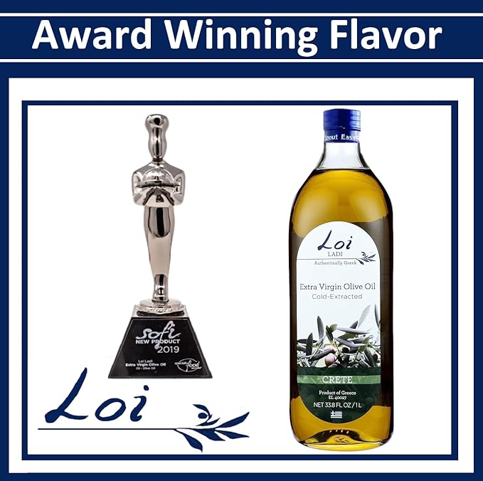 Loi Ladi - Extra Virgin Olive Oil from Crete, Greece by Chef Maria Loi, Authentic and Unfiltered - 33.8 Fl. Oz.