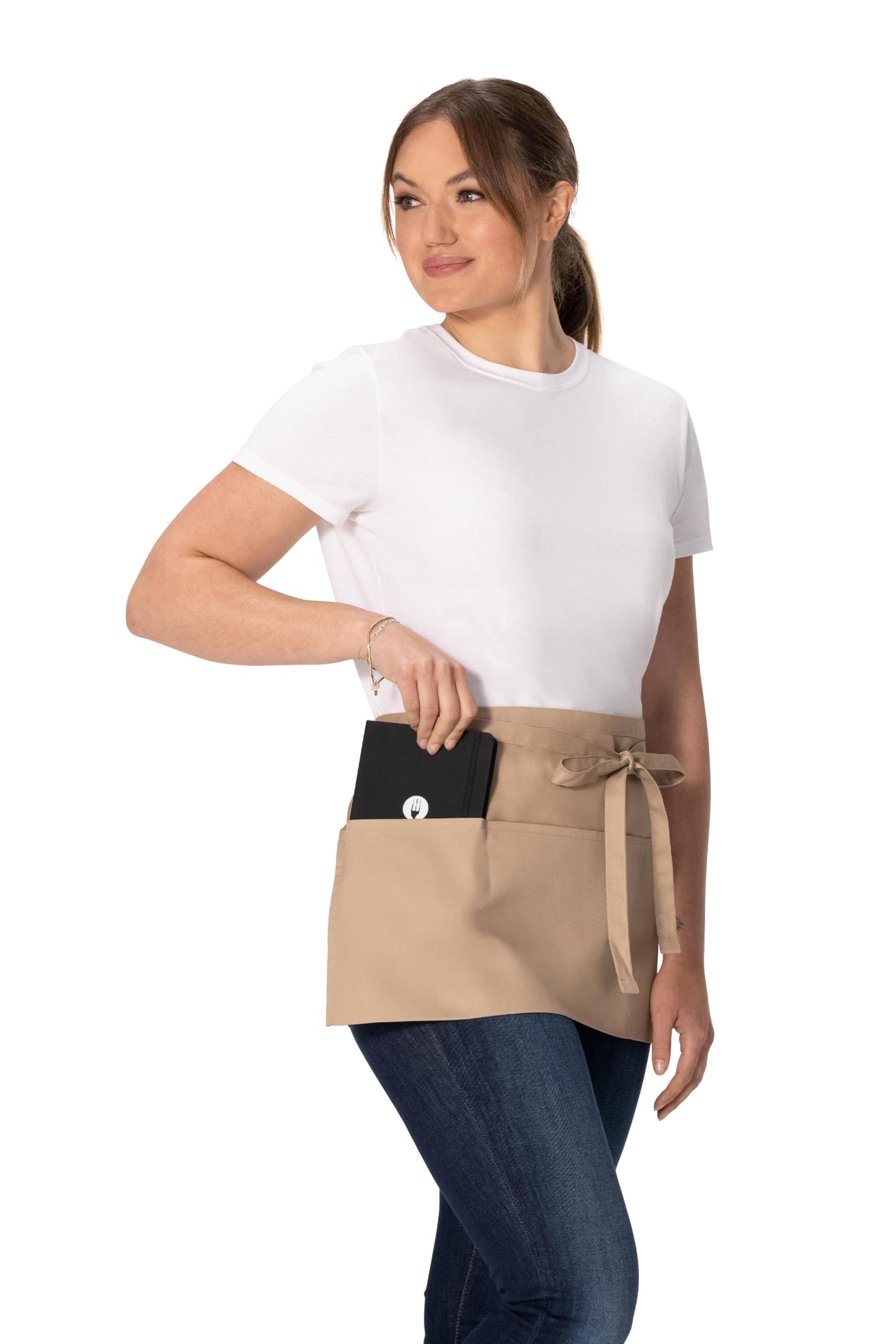 Chef Works Unisex Waitress Apron, Khaki, One Size
