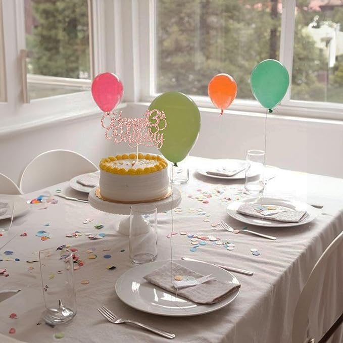 1 Pack Happy 13th Birthday Cake Topper Glitter Number 13 Thirteen Years Old Birthday Cake Pick Decoration for 13th Birthday Celebrating Anniversary Party Supplies Rose Gold