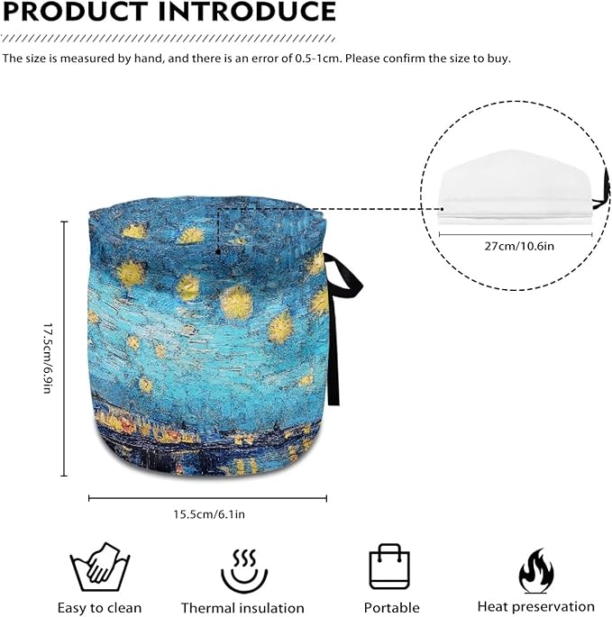 Starry Night Teapot Protector Decorative Dust Proof Teapot Cover with Insulation Pad to Keep Tea Warm for Home Kitchen Table Hotel Tea Party Restaurant