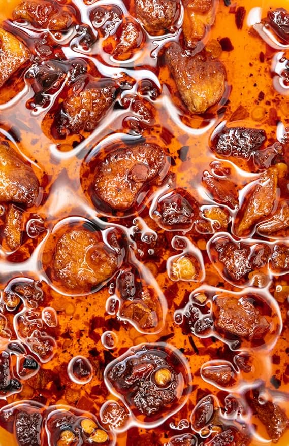 Hot Crispy Oil- Fried garlic, shallots, chili peppers and spices. Flavor bomb, Chili Crisp, Hot Sauce, Chili Oil,