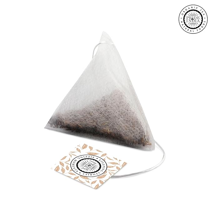 Pride of India | Assamese Gold English Breakfast Blend | 15 Predium Pyramid Full Leaf Individually Wrapped Tea Bags | Full-Bodied, Strong & Malty Flavor | Single Estate Certified Classic Tea