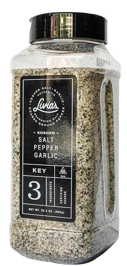 Livia's Salt Pepper Garlic Seasoning | Unlocks & Elevates Flavors of Steak, Chicken, Burgers & More | Kosher, Gluten-Free & MSG-Free | Award-Winning SPG Seasoning for Perfect Grilling, BBQ, 28.4 Oz