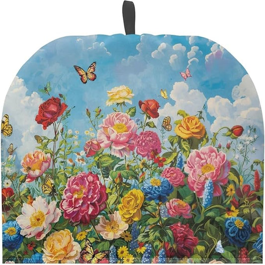 Oil Painting Print Tea Cozy Durable Keep Warm Teapots Tea Cozy Insulated Kettle Cover for Home Kitchen Decor Dust Proof Tea Cozies with Handy Hanging Loop