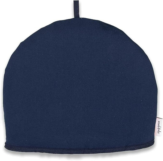 Muldale Large Tea Cozy for Teapot - Oxford Navy - Teapot Cover Insulated 100% Cotton Thick Wadding - Designed in England - Tea Cozies Covers - 1 to 6 Cup