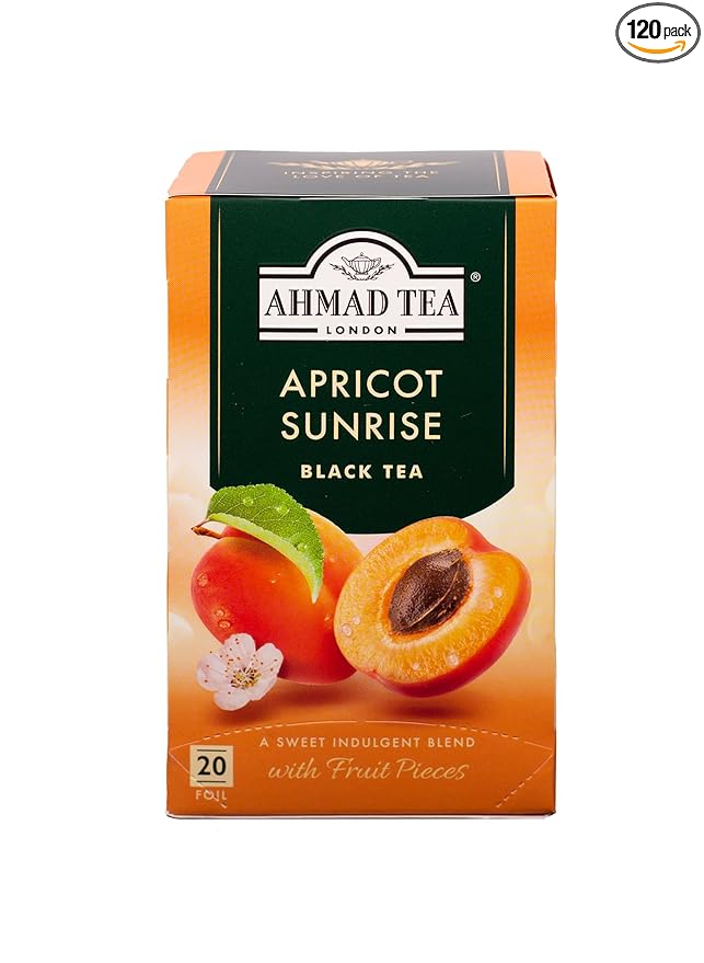 Ahmad Tea Apricot Sunrise Black Tea, 20 Count, Pack of 6
