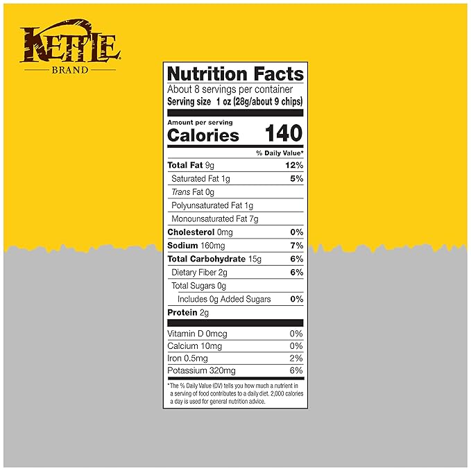 Kettle Brand Krinkle Cut Salt and Fresh Ground Pepper Kettle Potato Chips, Gluten-Free, Non-GMO, 7.5 oz Bag (Pack of 12)