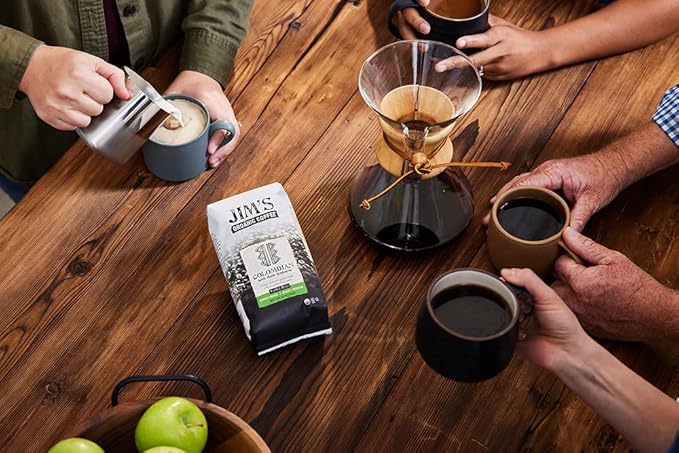 Jim?™s Organic Coffee ??Colombian ??Single Origin, Medium Roast - Whole Bean, 5 lb Bag