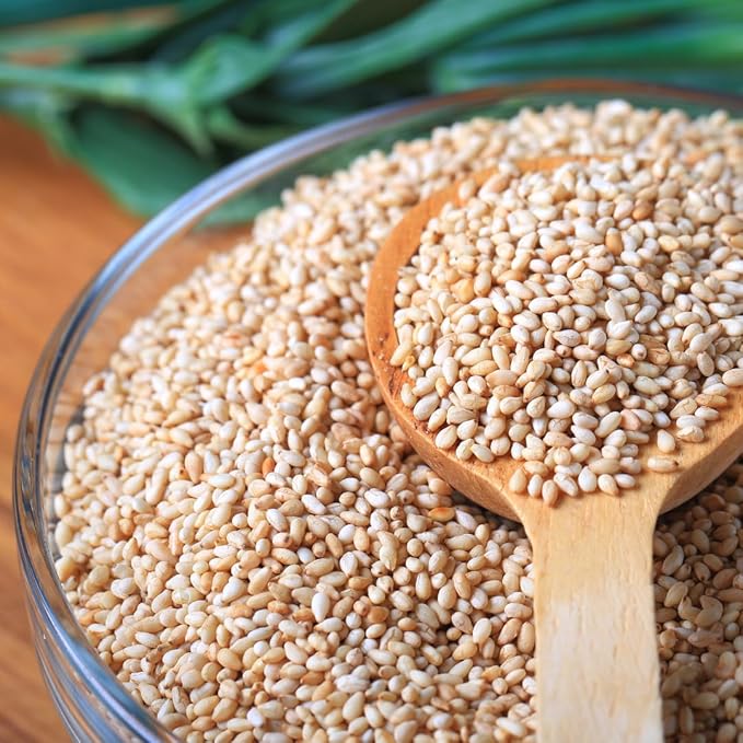 Olive & Vine White Sesame Seeds, Nutty Flavor, For Baking & Cooking, Rich Tradition, Authentic Taste, For Global Recipes (4 Ounce)