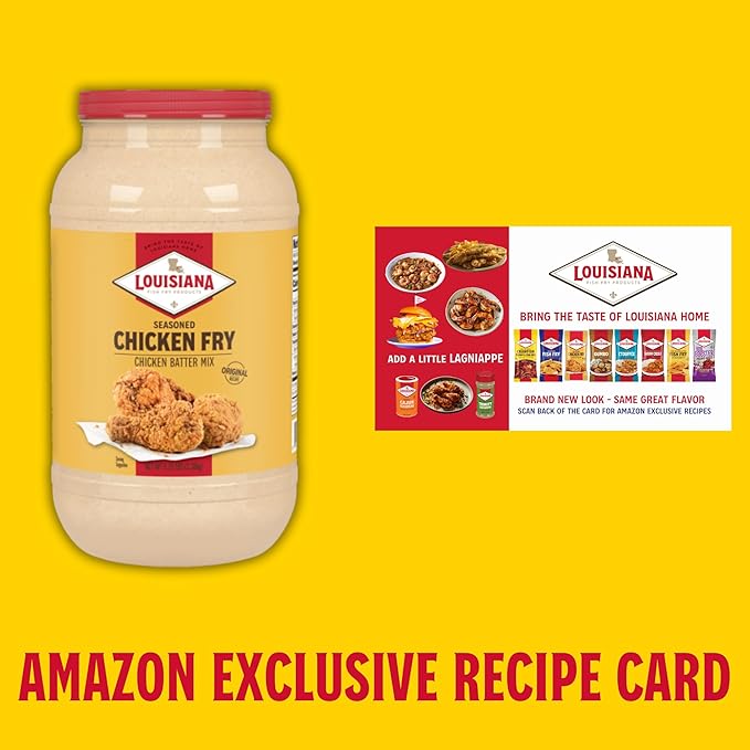 Louisiana Seasoned Chicken Fry Batter 1 Gallon - 5.25lbs - Crispy Southern Coating Mix for Fried Chicken - Delicious and Convenient Coating Filled with Cajun Flavor - Easy to Make Recipe - Just Add Water