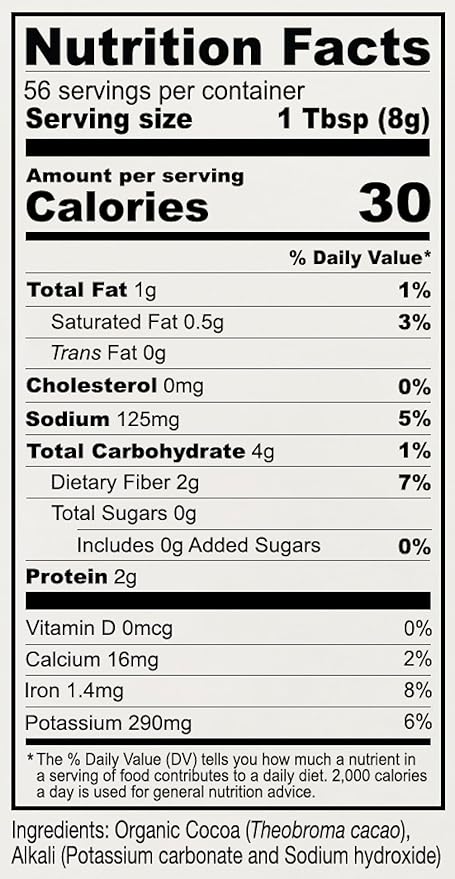 Anthony's Organic Black Cocoa Powder, 1 lb, Unsweetened, Dutch Processed, Gluten Free, Non GMO