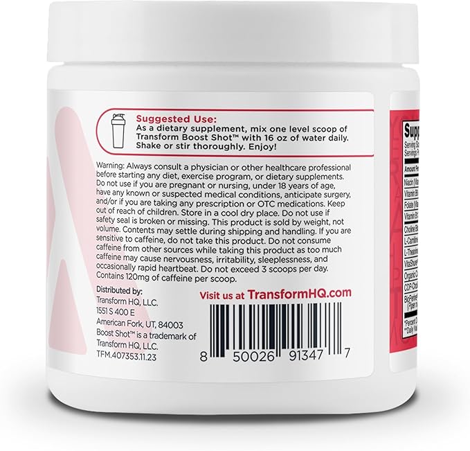 TransformHQ Everyday Boost Shot 28 Servings (Crisp Apple) - Non-GMO, Gluten-Free