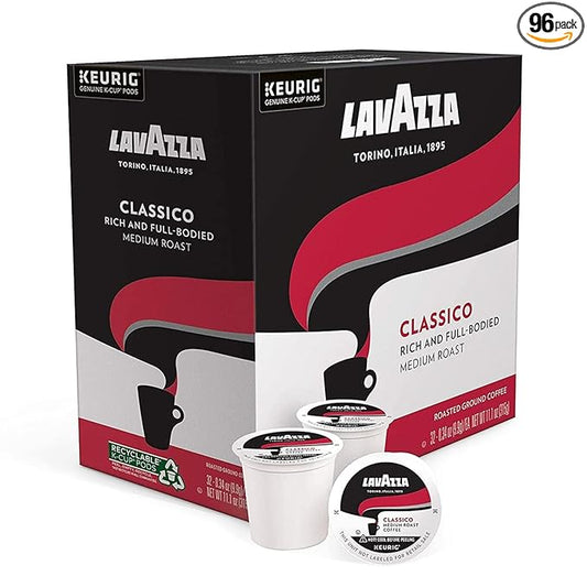 Lavazza Classico Keurig 2.0 K-Cup 96-pack Caps, Coffee Capsules, Espresso Pods, Improved Taste