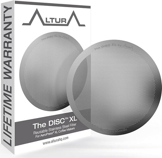 ALTURA The DISC XL Stainless Steel Filter for AeroPress Coffee Makers ??Reusable Metal Filter Replacement for Rich Flavor, Travel, and Eco-Friendly Brewing