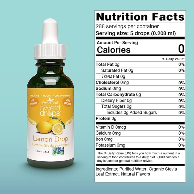 SweetLeaf Liquid Stevia, Lemon Drop 2 fl oz (60 ml)