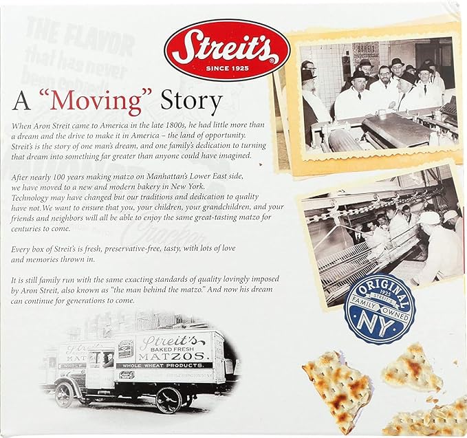 Streit's Lightly Salted Matzo - America's #1 Matzah, Thin & Crispy, Non-GMO, Low Fat, Vegan, Nut Free, Family Owned, Kosher Certified, Pair with Soups, Spreads & Salads (11oz, Pack of 3)