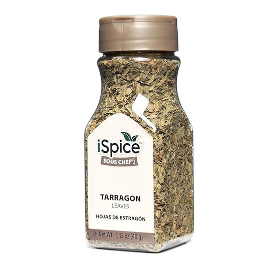 iSpice Premium Tarragon Leaves| All Natural Sundried Green French Herbs | Perfect for Chicken, Fish, Soup And Egg Dishes | 1.42oz (40g)
