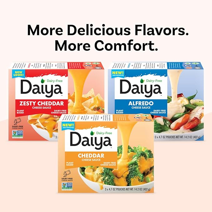 Daiya Dairy Free Alfredo Cheese Sauce, Plant Based Rich, Creamy, Cheesy Sauce, 14.2 oz (Pack of 8)