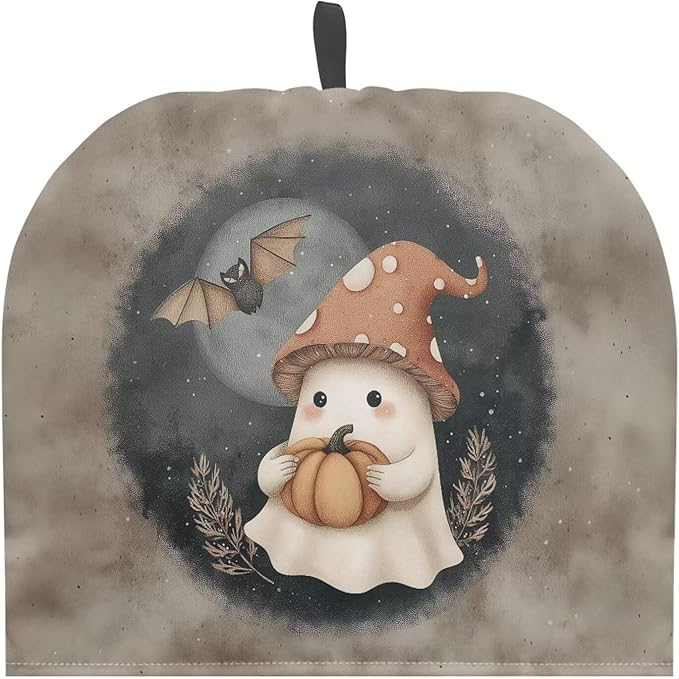Halloween Cute Ghost Bat Print Tea Cozy for Teapot,Tea Cosy with Handle Hanging Teapot Dust Novelty Kitchen Kettle Dust Cover Tea Pot Cover for Home Decoration