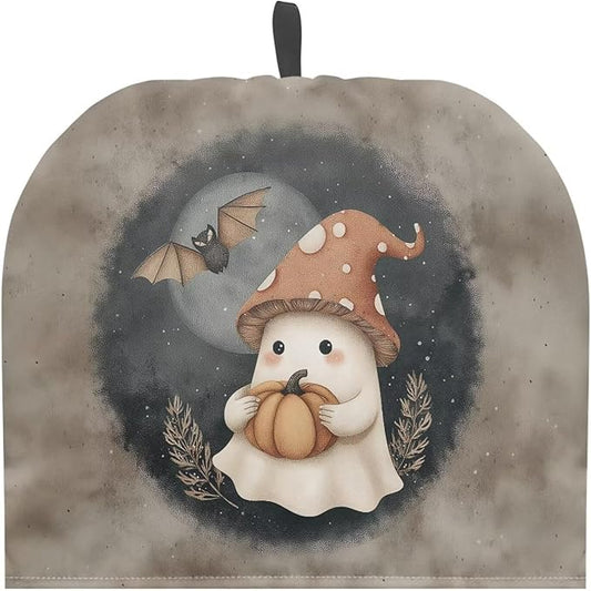 Halloween Cute Ghost Bat Print Tea Cozy for Teapot,Tea Cosy with Handle Hanging Teapot Dust Novelty Kitchen Kettle Dust Cover Tea Pot Cover for Home Decoration