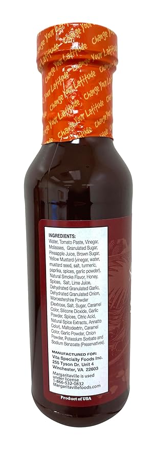 Margaritaville Caribbean BBQ Sauce, Sweet and Spicy, 17.5 Ounce (Pack of 6)