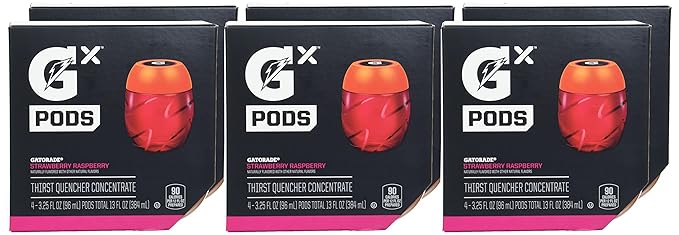 Gatorade unisex adult Gatorade GX Pods, Strawberry Raspberry 4 Count (Pack of 6)