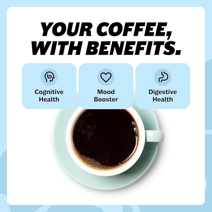 Focus Enhancing Adaptogenic Organic Mushroom Coffee with Lionsmane Mushroom Extract for Better Focus, Better Mood, Better Energy - Sugar Free, No Calories, 30 Servings of Instant Mushroom Coffee