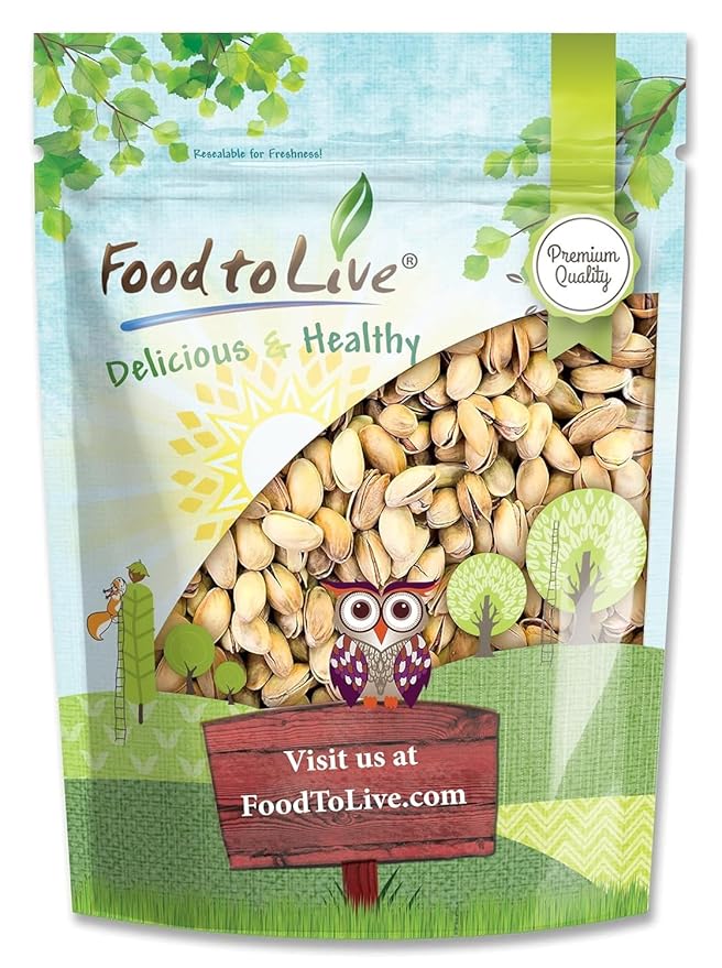 Food to Live Pistachios, Roasted and Salted, 3 Pounds ??California Dry Roasted Pistachios with Sea Salt, In Shell, Kosher, Vegan Superfood, Bulk