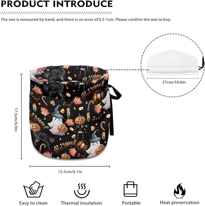 Pumpkin Tea Cozy for Teapot Insulated Ghost Tea Kettle Cover for All Saints' Day Party Keep Warm Tea Pot Cover with Drawstring Home Kitchen Decor