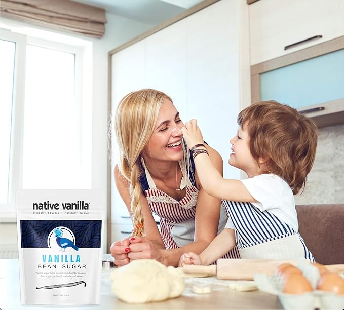 Organic Vanilla Bean Sugar ??Native Vanilla ??Made from Premium Vanilla Bean Pods ??For Chefs and Home Cooking, Baking, and Dessert Making ??Made with Real Vanilla Beans - 12 Oz