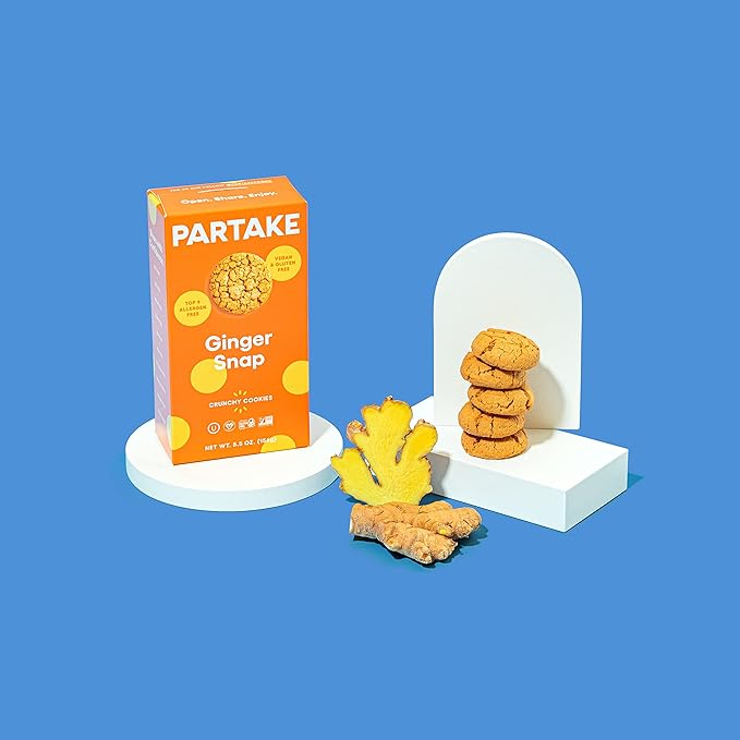 Partake Foods Gluten Free Crunchy Ginger Snap Cookies, 5.5 OZ