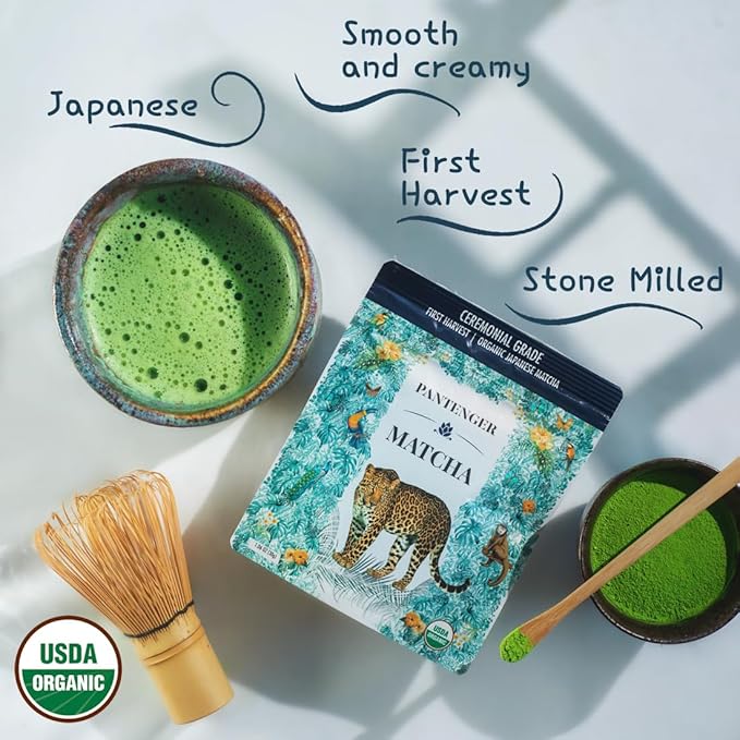 Organic Ceremonial Grade Matcha | Emerald Green, Creamy & Sweet (for a matcha) | Japanese - First Harvest - Hand Picked - Stone Milled | By Pantenger