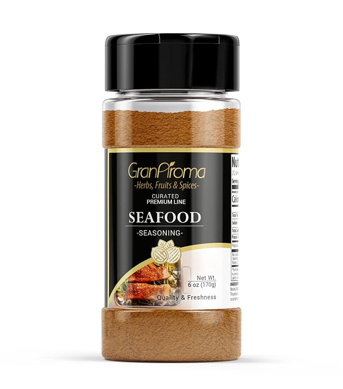 GranAroma Seafood Seasoning, Fish & Shrimp, Blend of Spices, Flavorful (6 Ounce)