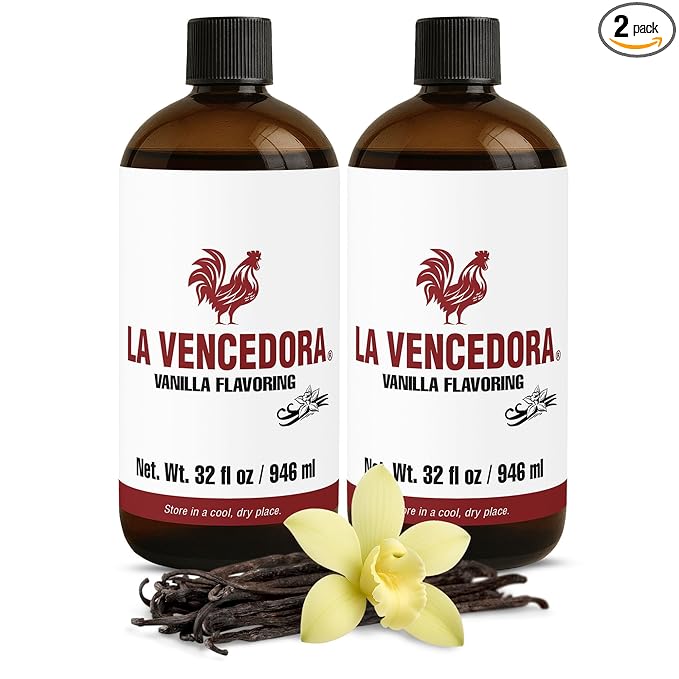 La Vencedora Mexican Vanilla Flavor - 32oz - Pack of 2 - Vegan, Glutten Free, Natural Process
